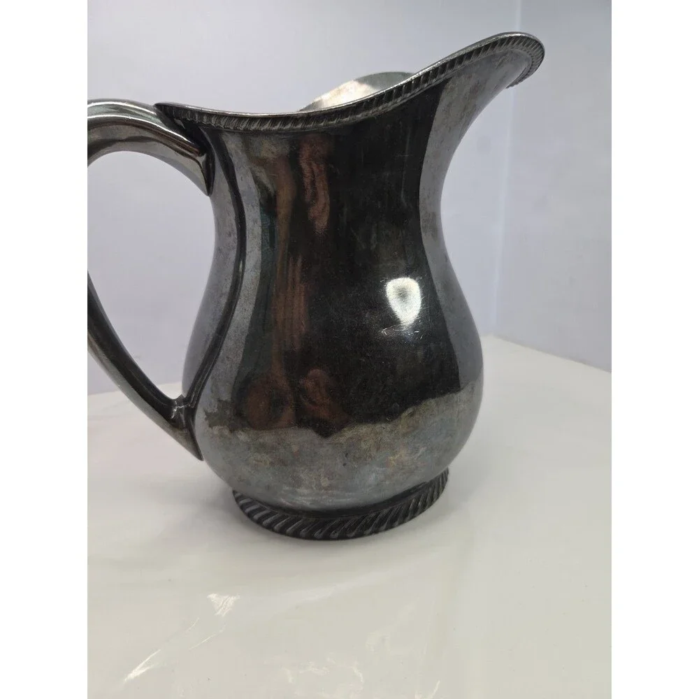Antique 1941 WWII US Navy Large Pitcher Soldered Silver Internat Silver Co 01480